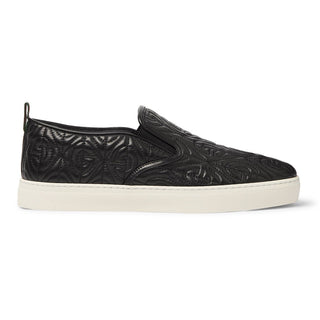 Gucci Dublin Men's Quilted Sneakers Black Leather Slip-On Shoes (GGM1709)-AmbrogioShoes