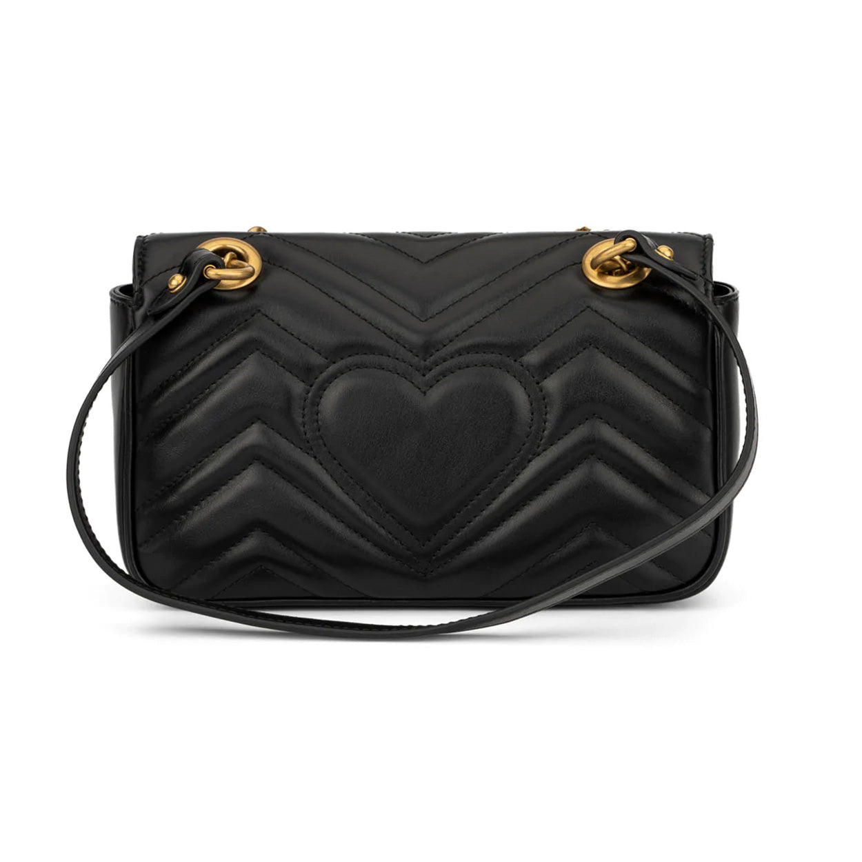 Gucci GG Marmont Matelasse Black Leather Mini Shoulder Bag 446744
