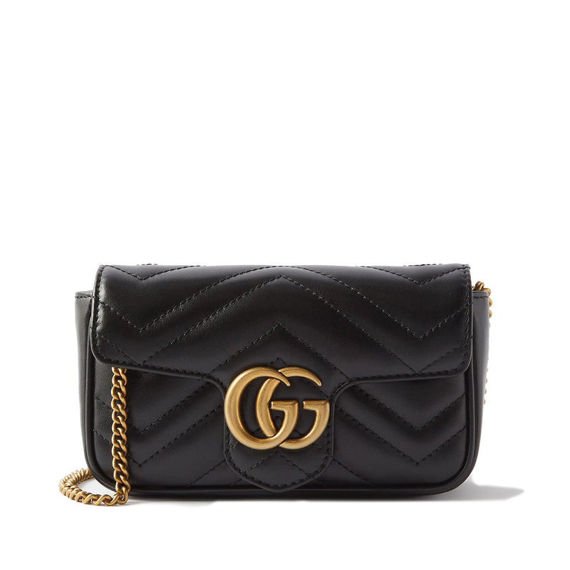 GG Marmont Supermini Shoulder Bag in Black - Gucci