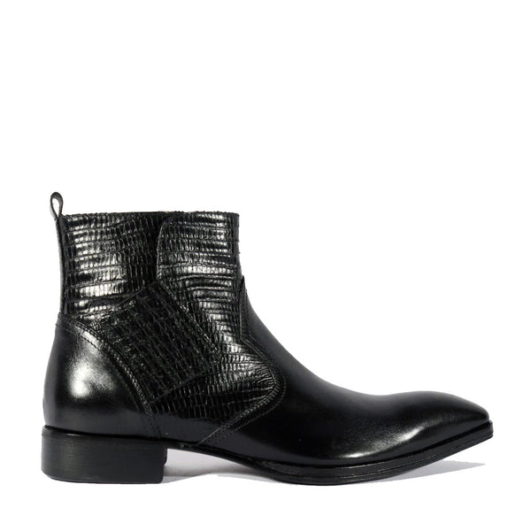 Jo Ghost 2128 Men's Shoes Black Lizard Print / Calf-Skin Leather 