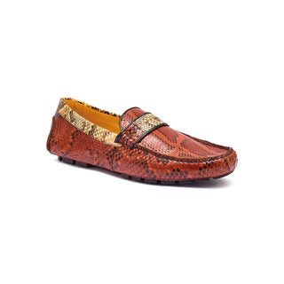 Mauri 3448 Mamba Men's Shoes Gold & Dune Exotic Snake-Skin Driver Loafers (MA5329)-AmbrogioShoes