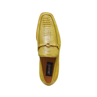 Mauri Priest 4800 Men's Shoes Yellow Ostrich Leg / Suede / Calf-Skin Leather Horsebit Loafers (MA5303)-AmbrogioShoes