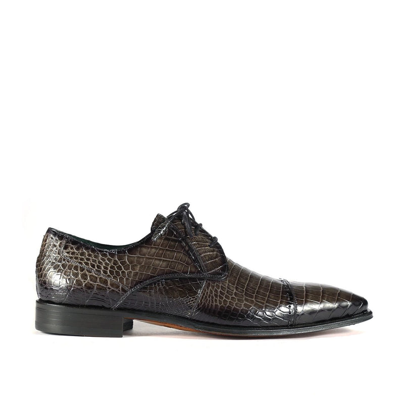 Mezlan 4818-J Men's Shoes Gray Exotic Alligator Skin Cap-Toe Derby Oxf ...
