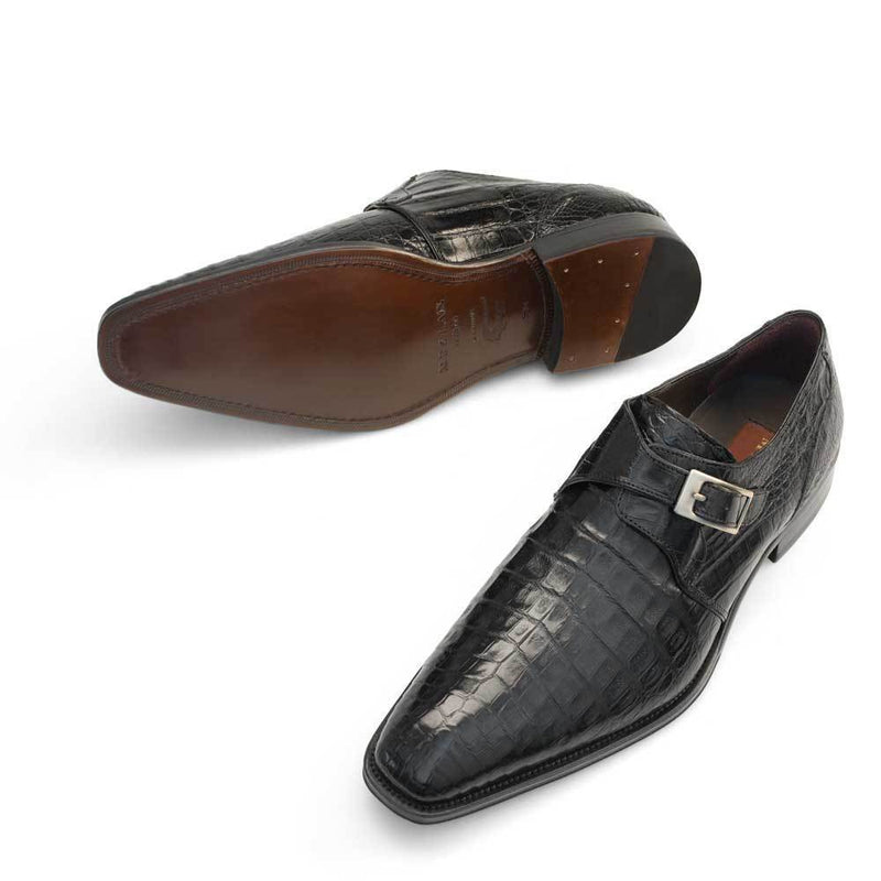 Mezlan Gables Men's Shoes Black Exotic Crocodile Monk-Strap Loafers (S ...