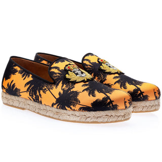 SUPERGLAMOUROUS Raoul Palmaraso Men's Shoes Multi Calf-Skin Leather Printed Satin Espadrilles Sneakers (SPGM1248)-AmbrogioShoes