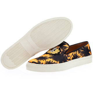 SUPERGLAMOUROUS Raoul Palmaraso Men's Shoes Multi Calf-Skin Leather Printed Satin Espadrilles Sneakers (SPGM1252)-AmbrogioShoes