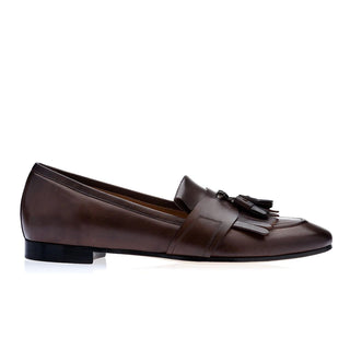 Super Glamourous Romeo Toledo Men's Shoes Cocoa Calf-Skin Leather Tassels Loafers (SPGM1052)-AmbrogioShoes