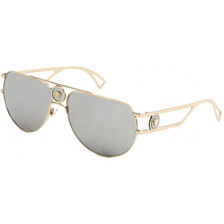 Versace VE2225 Sunglasses Pale Gold / Grey Silver Mirror-AmbrogioShoes